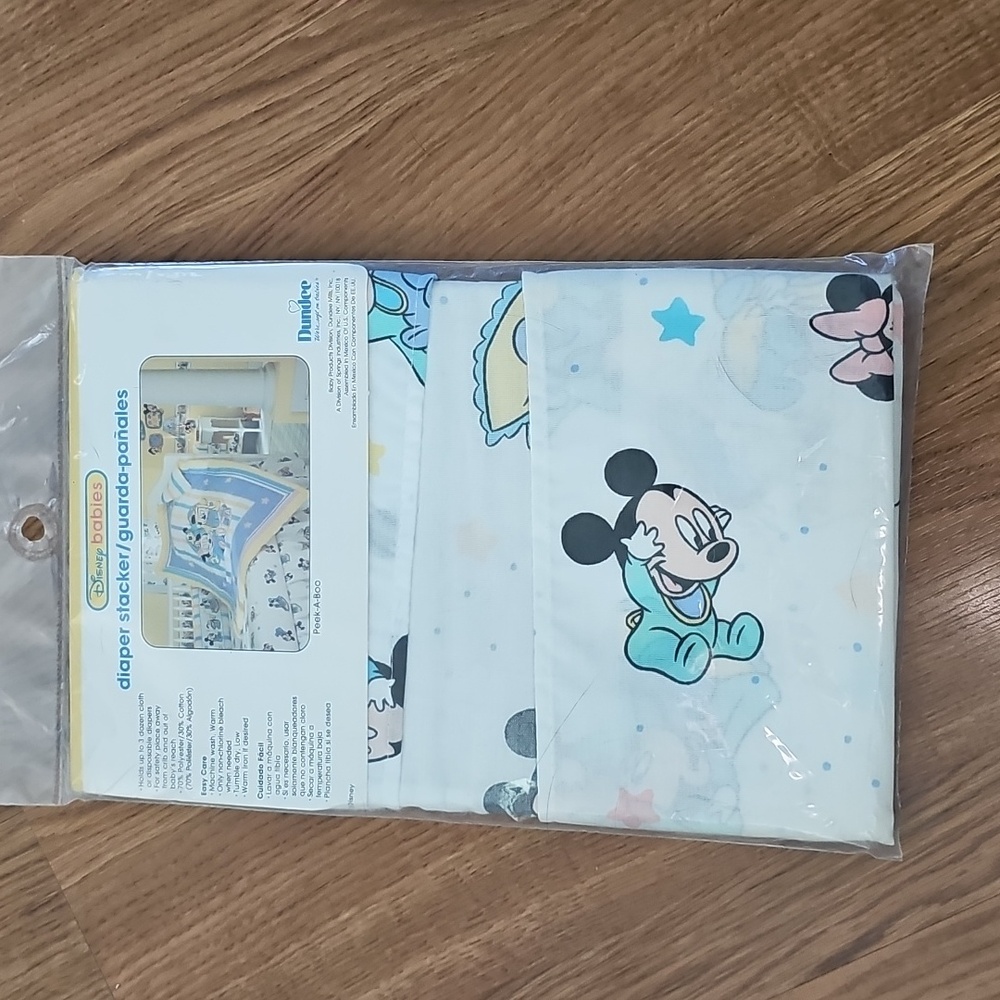 Vintage DEADSTOCK mickey mouse Disney BABIES diaper stacker holder - Picture 2 of 4